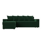 Угловой диван «Дубай лайт», еврокнижка, угол левый, велюр, цвет зелёный - Фото 2