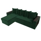 Угловой диван «Дубай лайт», еврокнижка, угол левый, велюр, цвет зелёный - Фото 5
