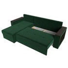 Угловой диван «Дубай лайт», еврокнижка, угол левый, велюр, цвет зелёный - Фото 8