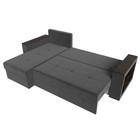 Угловой диван «Дубай лайт», еврокнижка, угол левый, велюр, цвет серый - Фото 9