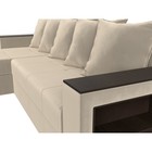 Угловой диван «Дубай лайт», еврокнижка, угол левый, микровельвет, цвет бежевый - Фото 4