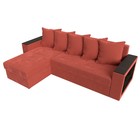 Угловой диван «Дубай лайт», еврокнижка, угол левый, микровельвет, цвет коралловый - Фото 5