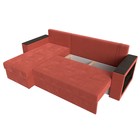 Угловой диван «Дубай лайт», еврокнижка, угол левый, микровельвет, цвет коралловый - Фото 8