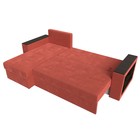 Угловой диван «Дубай лайт», еврокнижка, угол левый, микровельвет, цвет коралловый - Фото 9