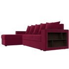 Угловой диван «Дубай лайт», еврокнижка, угол левый, микровельвет, цвет бордовый - Фото 3