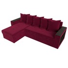 Угловой диван «Дубай лайт», еврокнижка, угол левый, микровельвет, цвет бордовый - Фото 5