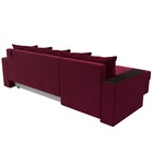 Угловой диван «Дубай лайт», еврокнижка, угол левый, микровельвет, цвет бордовый - Фото 6