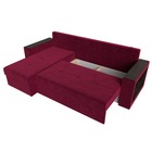Угловой диван «Дубай лайт», еврокнижка, угол левый, микровельвет, цвет бордовый - Фото 8