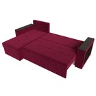Угловой диван «Дубай лайт», еврокнижка, угол левый, микровельвет, цвет бордовый - Фото 9