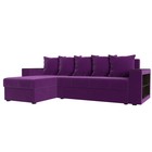 Угловой диван «Дубай лайт», еврокнижка, угол левый, микровельвет, цвет фиолетовый - Фото 1