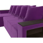 Угловой диван «Дубай лайт», еврокнижка, угол левый, микровельвет, цвет фиолетовый - Фото 4