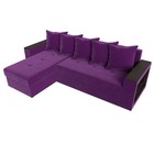Угловой диван «Дубай лайт», еврокнижка, угол левый, микровельвет, цвет фиолетовый - Фото 5