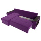 Угловой диван «Дубай лайт», еврокнижка, угол левый, микровельвет, цвет фиолетовый - Фото 8