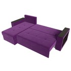 Угловой диван «Дубай лайт», еврокнижка, угол левый, микровельвет, цвет фиолетовый - Фото 9