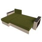 Угловой диван «Дубай лайт», еврокнижка, угол левый, микровельвет зелёный / экокожа бежевый - Фото 9