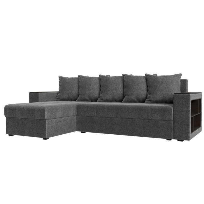 Угловой диван «Дубай лайт», еврокнижка, угол левый, рогожка, цвет серый - Фото 1