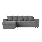 Угловой диван «Дубай лайт», еврокнижка, угол левый, рогожка, цвет серый - Фото 2