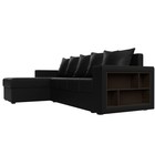 Угловой диван «Дубай лайт», еврокнижка, угол левый, экокожа, цвет чёрный - Фото 3