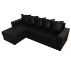 Угловой диван «Дубай лайт», еврокнижка, угол левый, экокожа, цвет чёрный - Фото 5