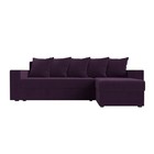 Угловой диван «Дубай лайт», еврокнижка, угол правый, велюр, цвет фиолетовый - Фото 2