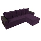 Угловой диван «Дубай лайт», еврокнижка, угол правый, велюр, цвет фиолетовый - Фото 5