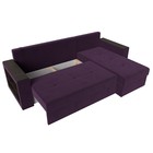 Угловой диван «Дубай лайт», еврокнижка, угол правый, велюр, цвет фиолетовый - Фото 8