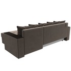 Угловой диван «Дубай лайт», еврокнижка, угол правый, велюр, цвет коричневый 9355061