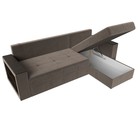 Угловой диван «Дубай лайт», еврокнижка, угол правый, велюр, цвет коричневый 9355061