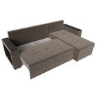 Угловой диван «Дубай лайт», еврокнижка, угол правый, велюр, цвет коричневый 9355061