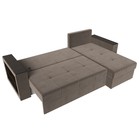 Угловой диван «Дубай лайт», еврокнижка, угол правый, велюр, цвет коричневый 9355061