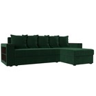 Угловой диван «Дубай лайт», еврокнижка, угол правый, велюр, цвет зелёный - Фото 1