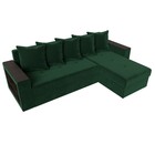 Угловой диван «Дубай лайт», еврокнижка, угол правый, велюр, цвет зелёный - Фото 5