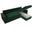 Угловой диван «Дубай лайт», еврокнижка, угол правый, велюр, цвет зелёный  (артикул 9355062)  большой выбор товаров оптом и в розницу по низким ценам с доставкой