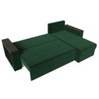 Угловой диван «Дубай лайт», еврокнижка, угол правый, велюр, цвет зелёный - Фото 9