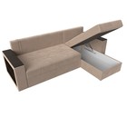 Диван угловой «Дубай лайт», правый угол, механизм еврокнижка, велюр, цвет бежевый - Фото 7