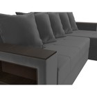 Угловой диван «Дубай лайт», еврокнижка, угол правый, велюр, цвет серый - Фото 4