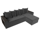 Угловой диван «Дубай лайт», еврокнижка, угол правый, велюр, цвет серый - Фото 5