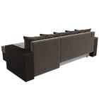 Угловой диван «Дубай лайт», еврокнижка, угол правый, велюр коричневый / экокожа коричневый 9355066