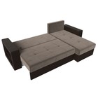 Диван угловой «Дубай лайт», правый угол, механизм еврокнижка, велюр, цвет коричневый / экокожа коричневый - Фото 9