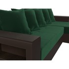 Диван угловой «Дубай лайт», правый угол, механизм еврокнижка, велюр, цвет зелёный / экокожа коричневый - Фото 4