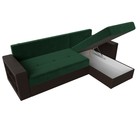 Диван угловой «Дубай лайт», правый угол, механизм еврокнижка, велюр, цвет зелёный / экокожа коричневый - Фото 7