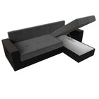 Диван угловой «Дубай лайт», правый угол, механизм еврокнижка, велюр, цвет серый / экокожа чёрный - Фото 7