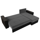 Диван угловой «Дубай лайт», правый угол, механизм еврокнижка, велюр, цвет серый / экокожа чёрный - Фото 9