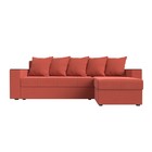 Угловой диван «Дубай лайт», еврокнижка, угол правый, микровельвет, цвет коралловый - Фото 2