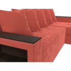 Угловой диван «Дубай лайт», еврокнижка, угол правый, микровельвет, цвет коралловый - Фото 4