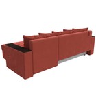 Угловой диван «Дубай лайт», еврокнижка, угол правый, микровельвет, цвет коралловый - Фото 6