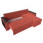 Угловой диван «Дубай лайт», еврокнижка, угол правый, микровельвет, цвет коралловый - Фото 8