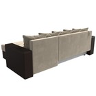 Угловой диван «Дубай лайт», угол правый, цвет микровельвет бежевый / экокожа коричневый - Фото 6