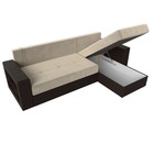 Диван угловой «Дубай лайт», правый угол, цвет микровельвет бежевый / экокожа коричневый - Фото 7