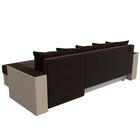 Диван угловой «Дубай лайт», правый угол, цвет микровельвет коричневый / экокожа бежевый - Фото 6